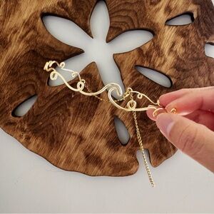 Handmade Gold Plated Minimalist Ocean Wave Adjustable Choker Necklace